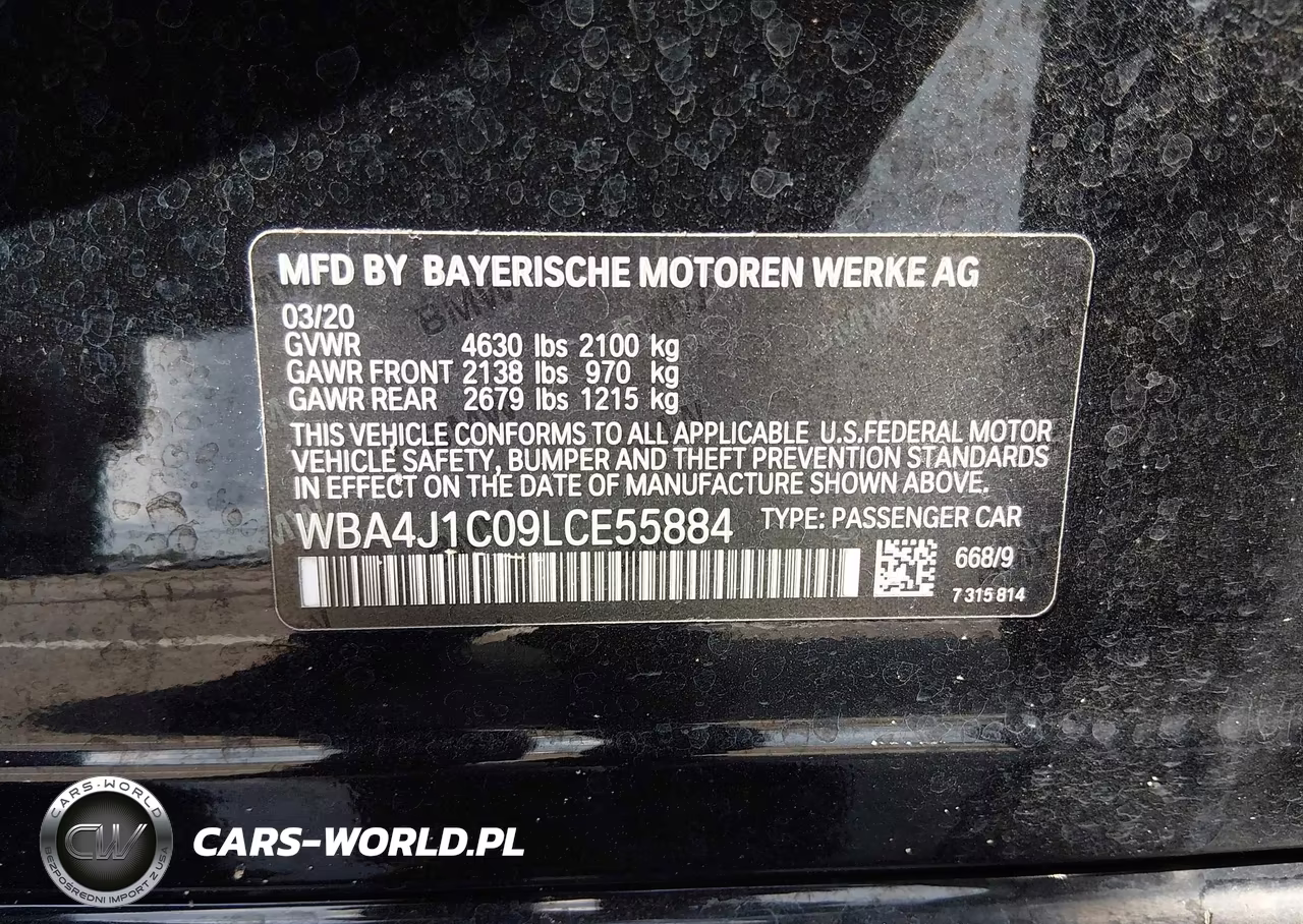 2020 BMW 430I Gran Coupe VIN:WBA4J1C09LCE55884 - 9