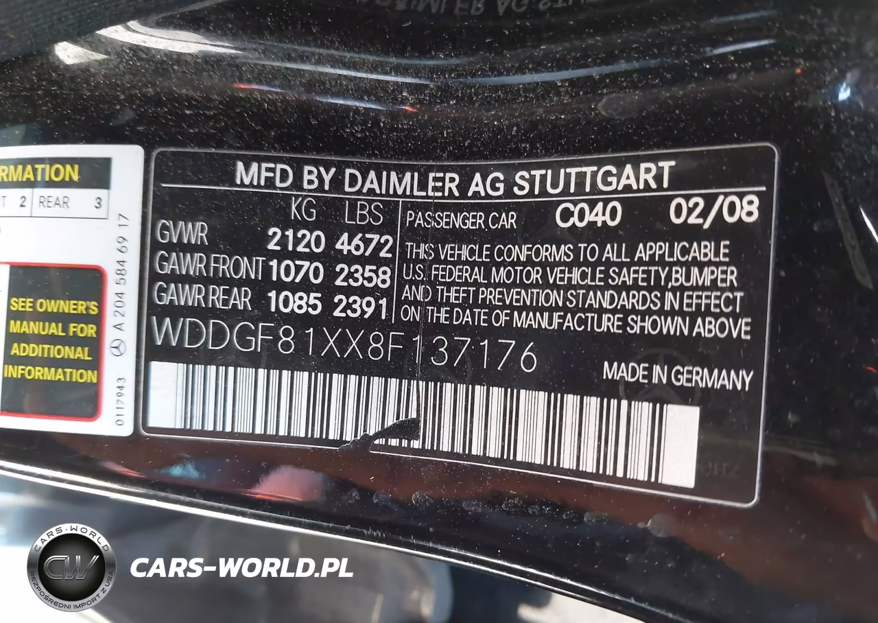 2008 Mercedes-Benz C 300 Luxury 4Matic-Sport 4Matic VIN:WDDGF81XX8F137176 - 9