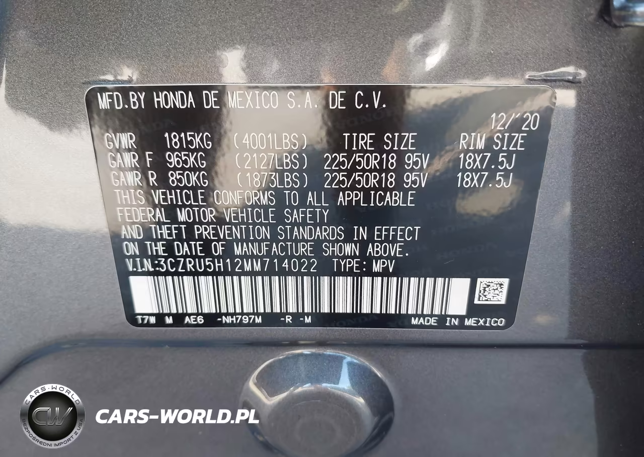 2021 Honda Hr-V 2Wd Sport VIN:3CZRU5H12MM714022 - 9