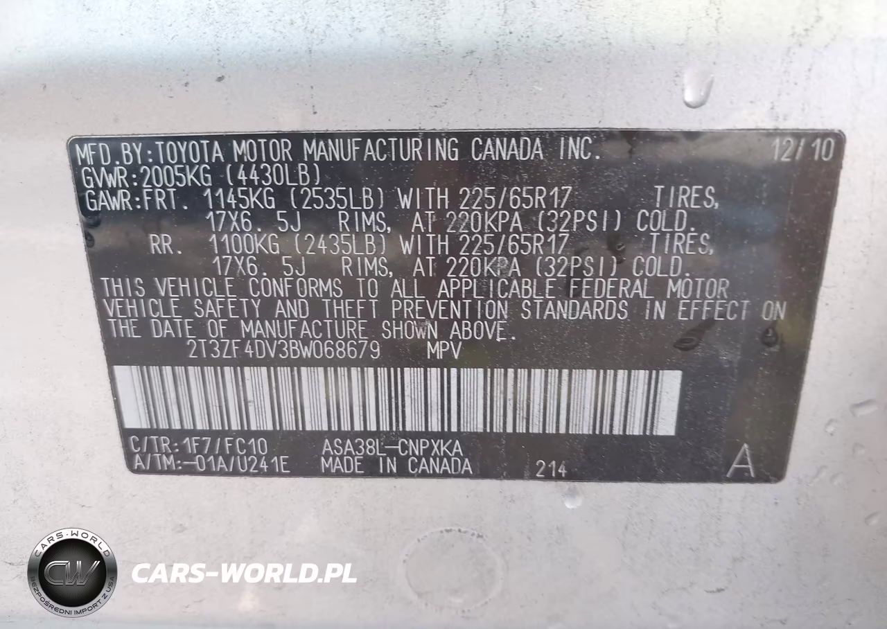 2011 Toyota Rav4 VIN:2T3ZF4DV3BW068679 - 9