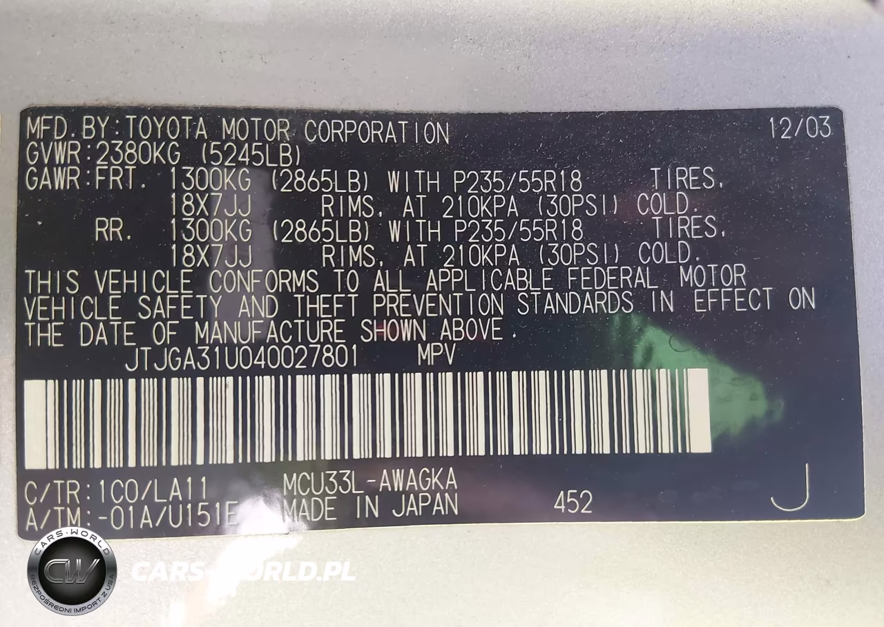 2004 Lexus Rx 330 VIN:JTJGA31U040027801 - 9