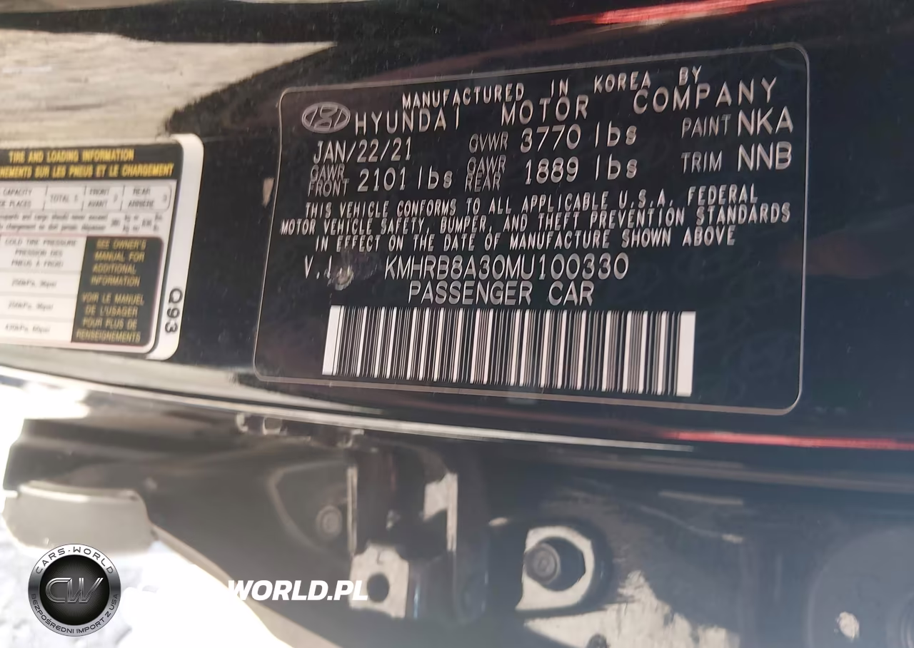2021 Hyundai Venue Se VIN:KMHRB8A30MU100330 - 9
