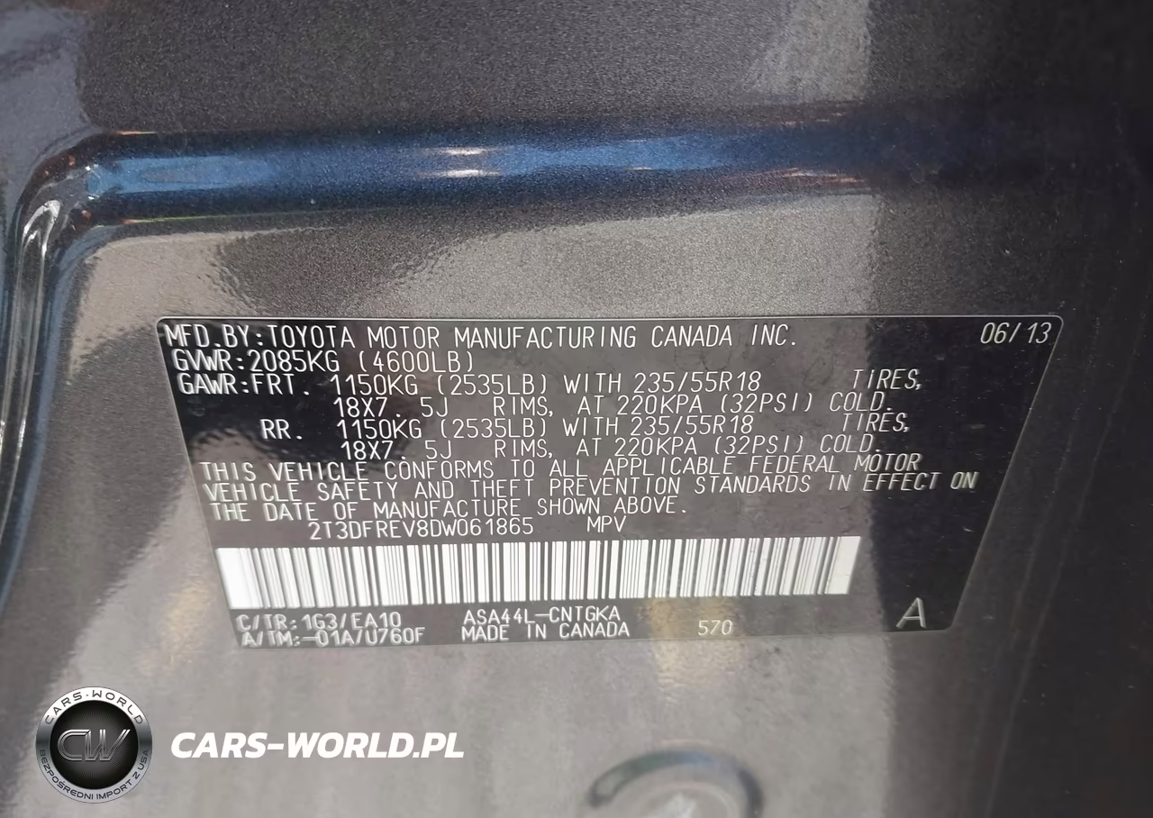 2013 Toyota Rav4 Limited VIN:2T3DFREV8DW061865 - 9