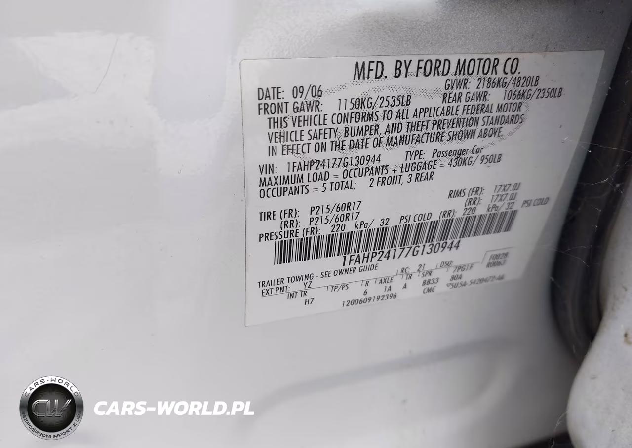 2007 Ford Five Hundred Sel VIN:1FAHP24177G130944 - 9