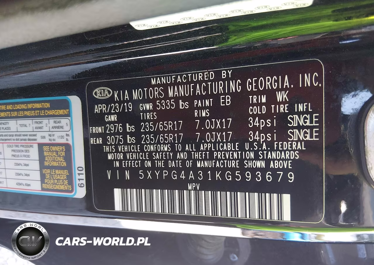 2019 Kia Sorento 2.4L L VIN:5XYPG4A31KG593679 - 9