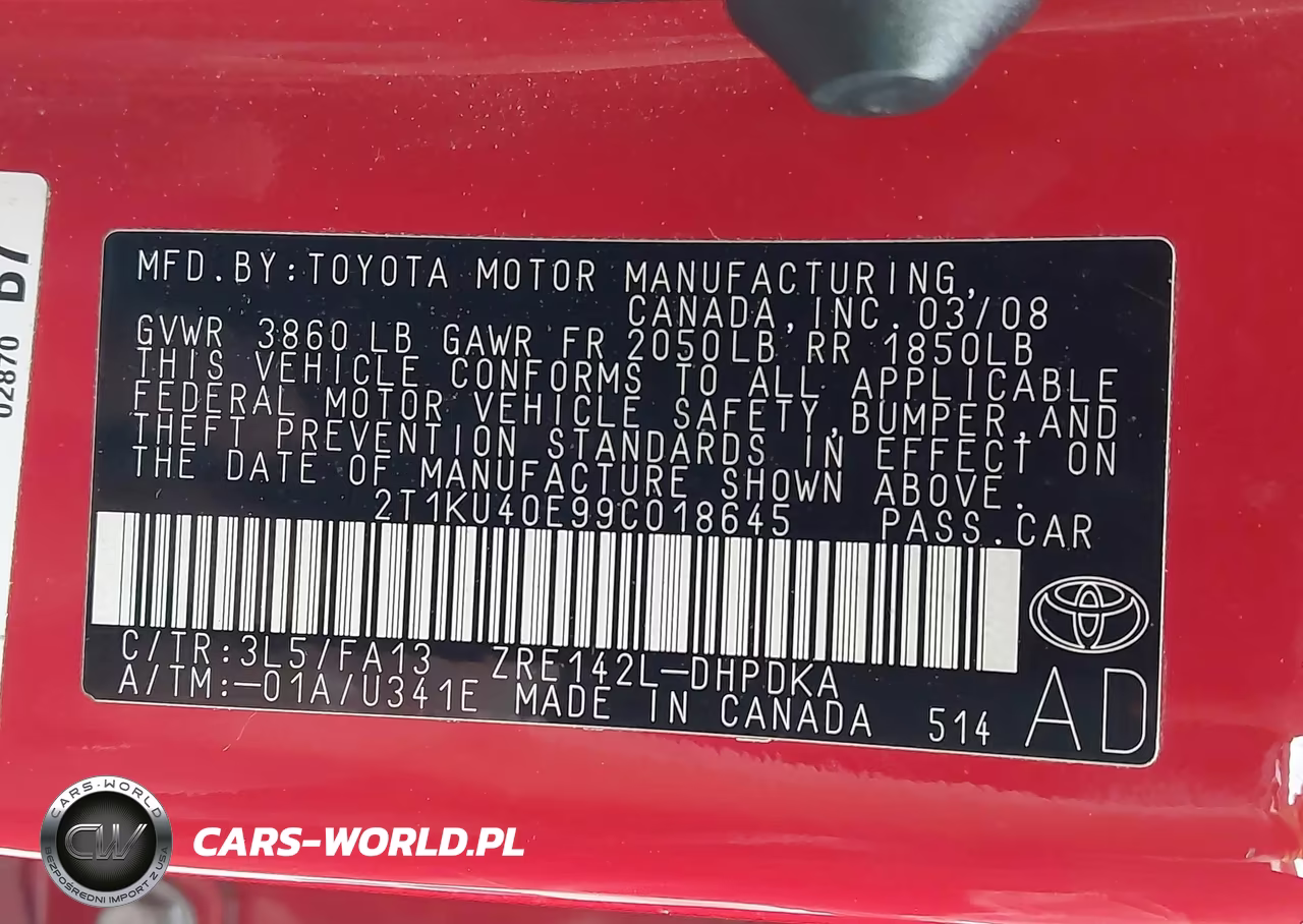2009 Toyota Matrix VIN:2T1KU40E99C018645 - 9