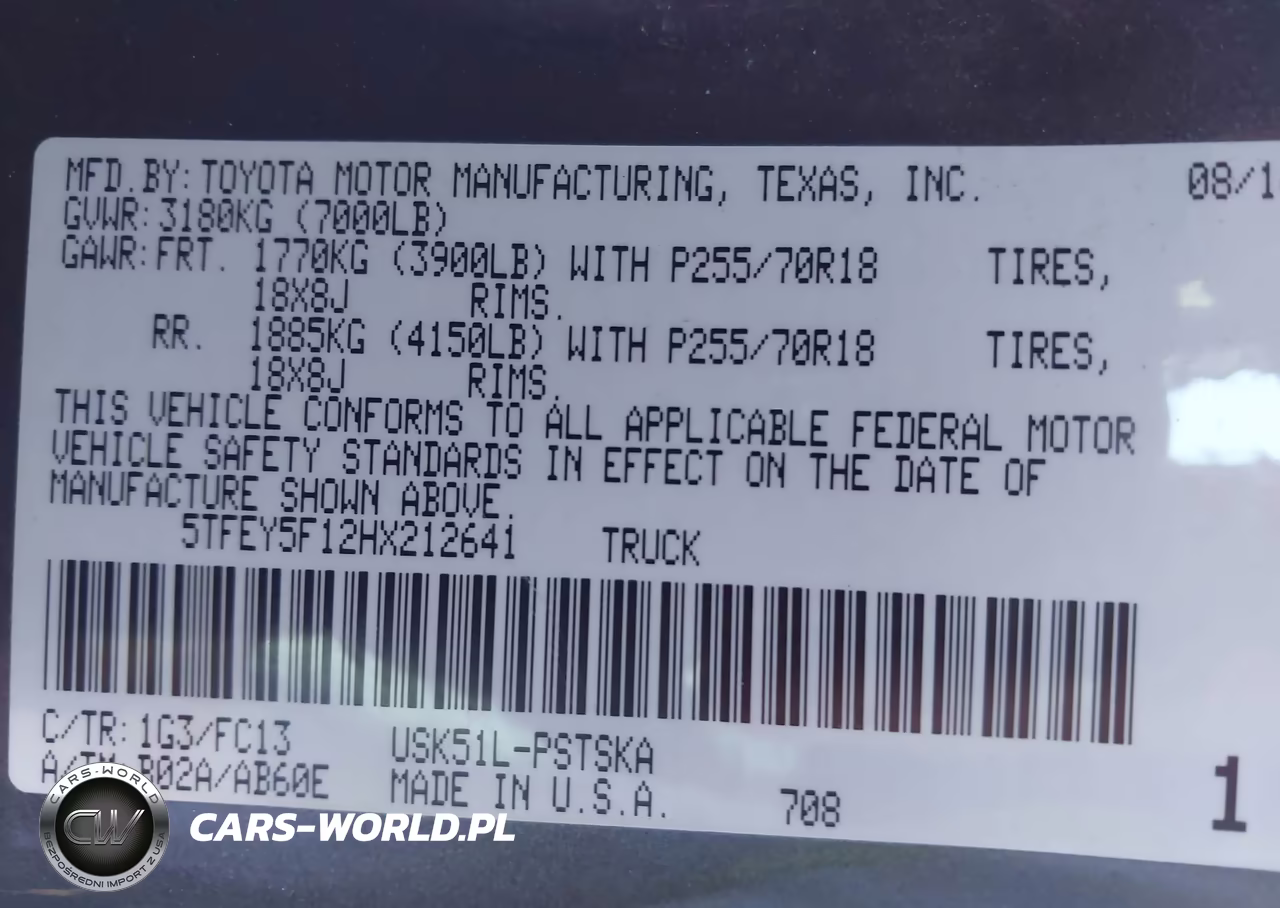 2017 Toyota Tundra Sr5 5.7L V8 VIN:5TFEY5F12HX212641 - 9