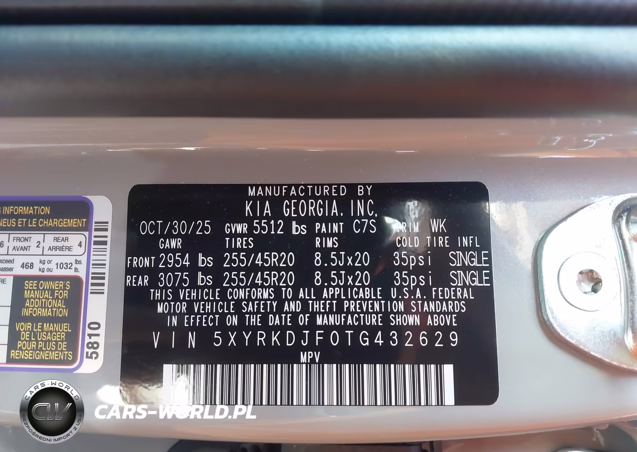 2026 Kia Sorento X-Line Sx VIN:5XYRKDJF0TG432629 - 9
