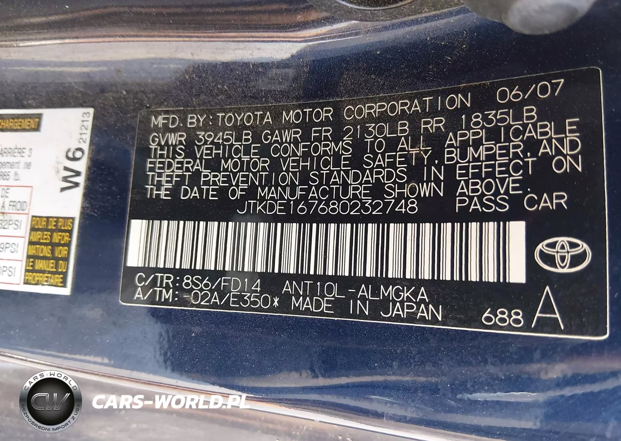 2008 Scion Tc VIN:JTKDE167680232748 - 9