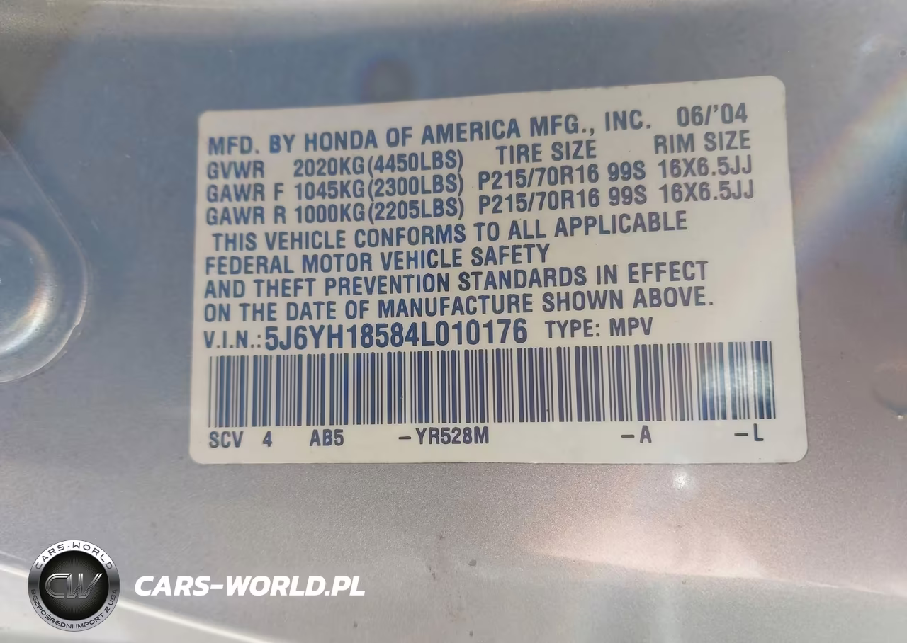 2004 Honda Element Ex VIN:5J6YH18584L010176 - 9