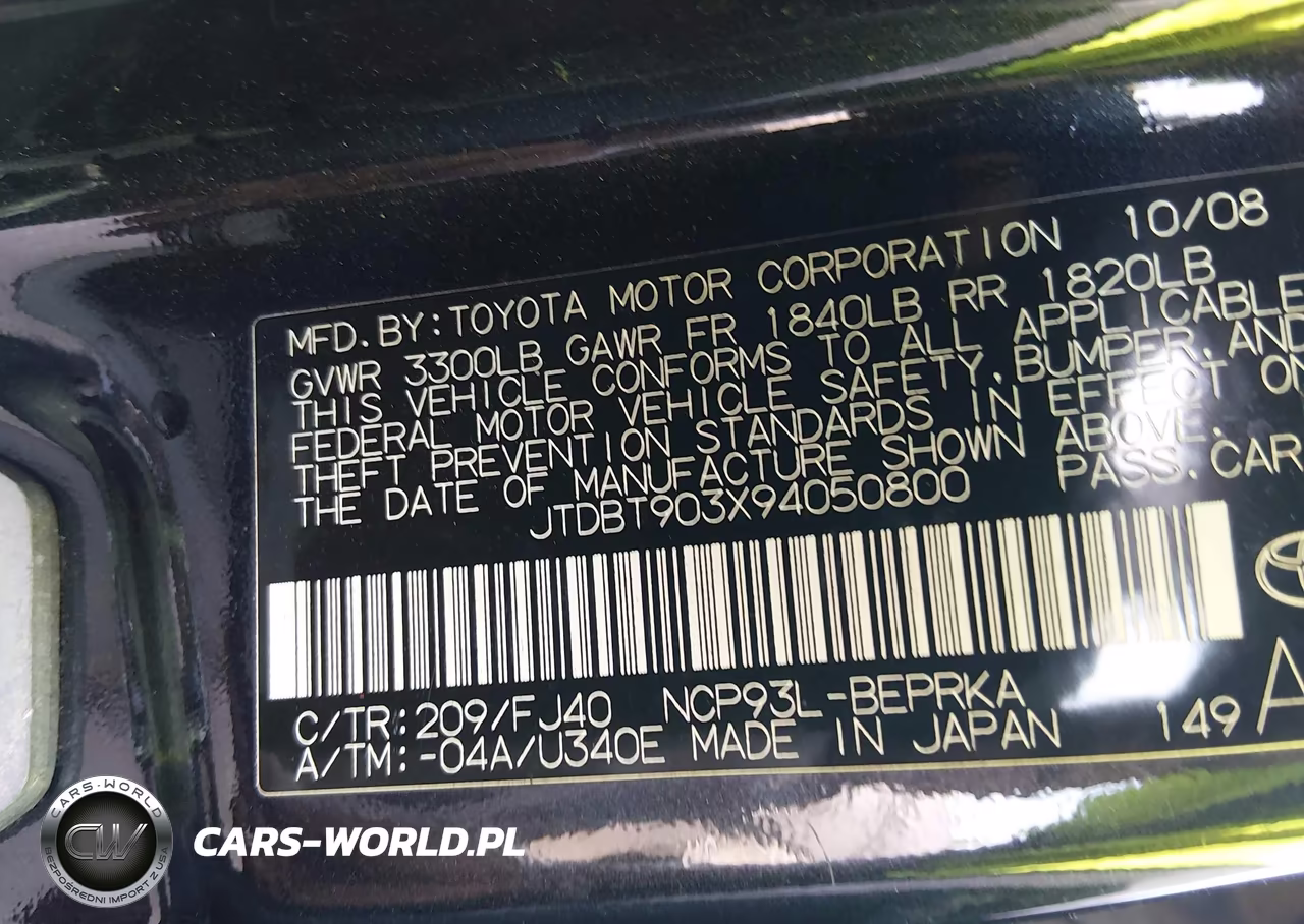 2009 Toyota Yaris VIN:JTDBT903X94050800 - 9