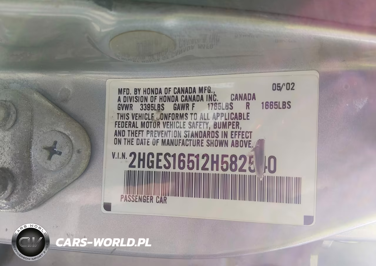 2002 Honda Civic Lx VIN:2HGES16512H582540 - 9