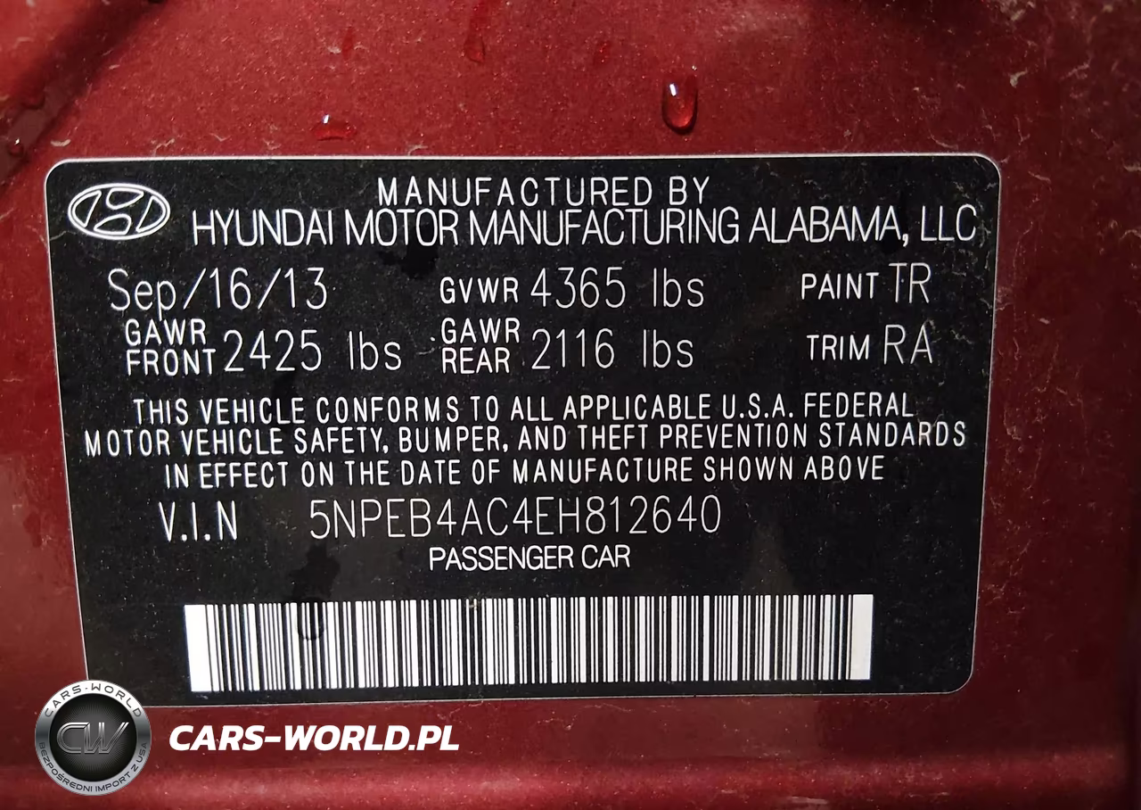 2014 Hyundai Sonata Gls VIN:5NPEB4AC4EH812640 - 9