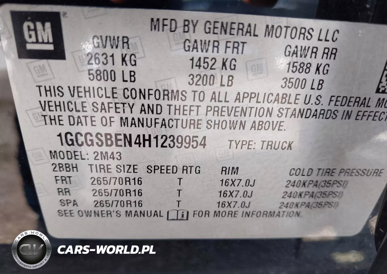 2017 Chevrolet Colorado Wt VIN:1GCGSBEN4H1239954 - 9