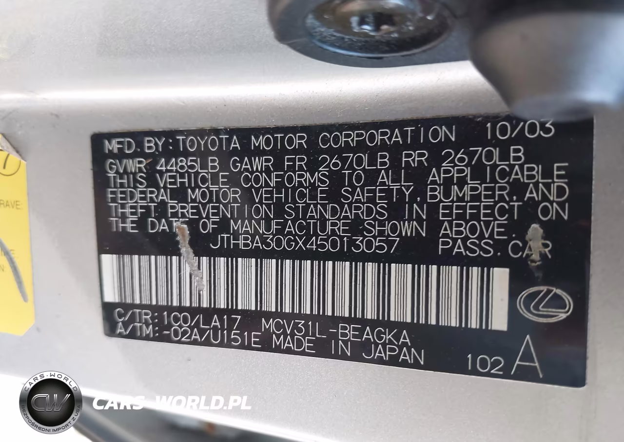 2004 Lexus Es 330 VIN:JTHBA30GX45013057 - 9