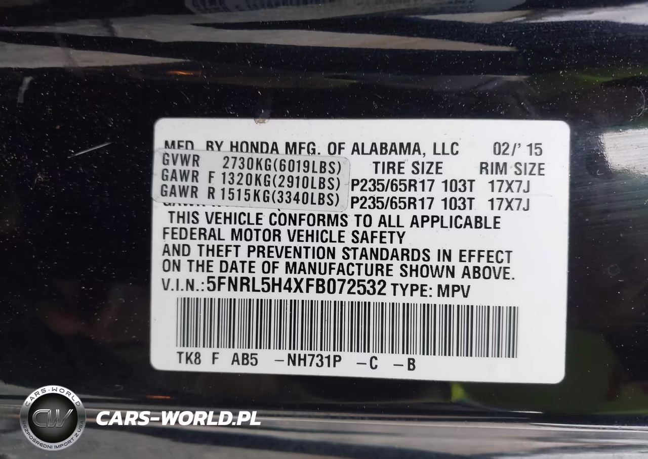 2015 Honda Odyssey Ex VIN:5FNRL5H4XFB072532 - 9