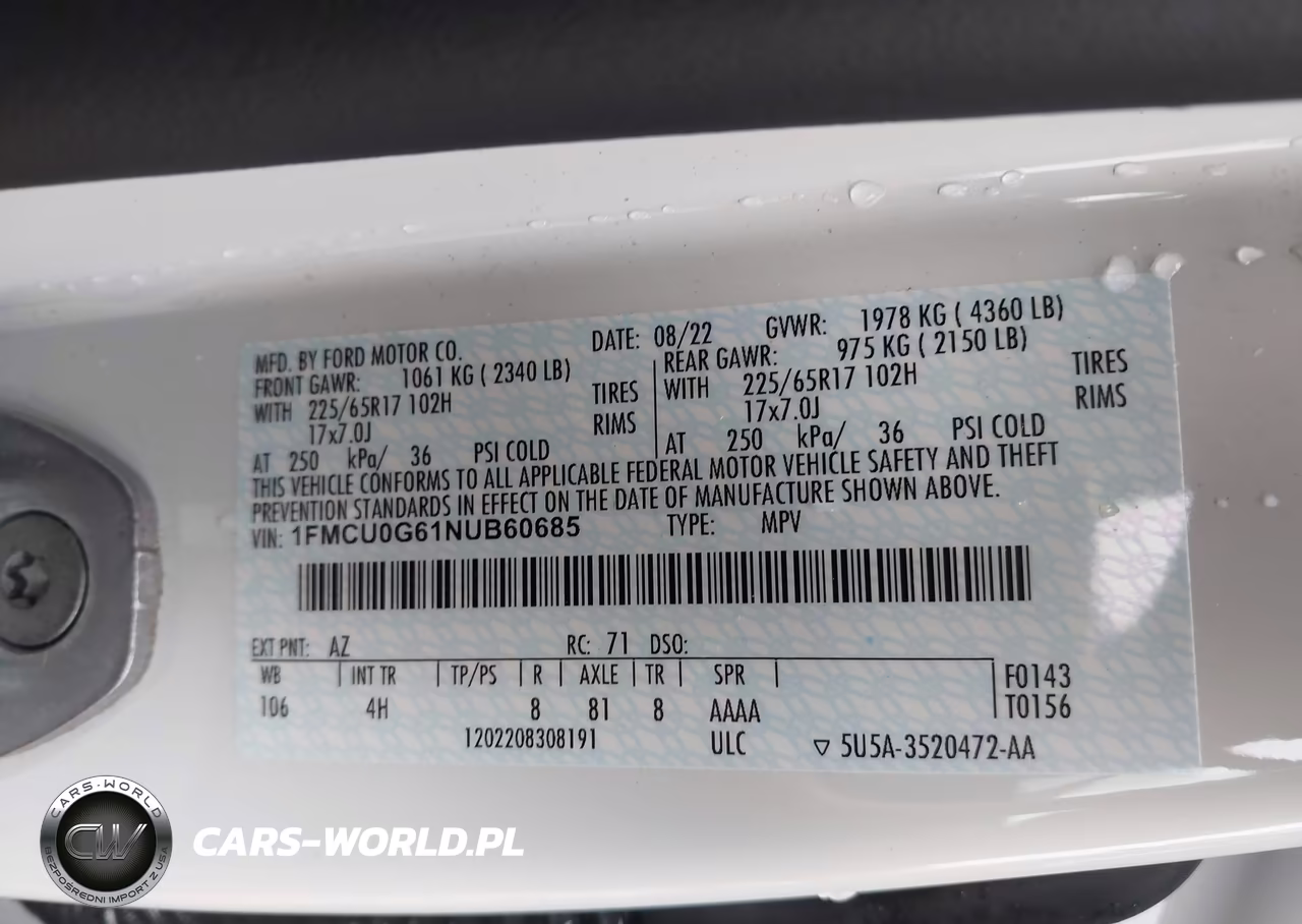 2022 Ford Escape Se VIN:1FMCU0G61NUB60685 - 9