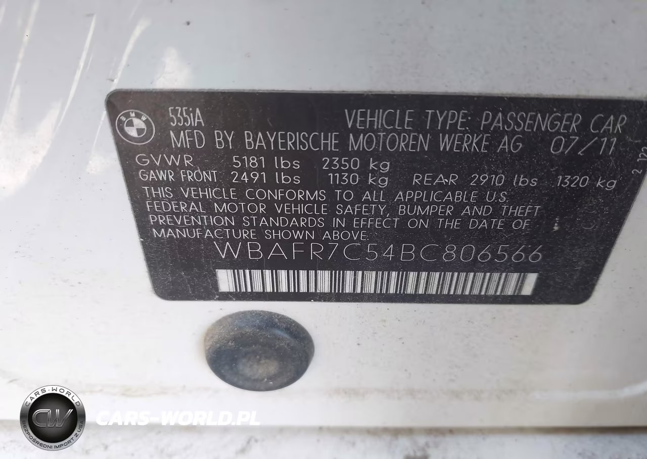 2011 BMW 535I VIN:WBAFR7C54BC806566 - 9