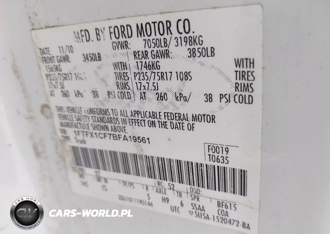 2011 Ford F-150 Xl VIN:1FTFX1CF7BFA19561 - 9