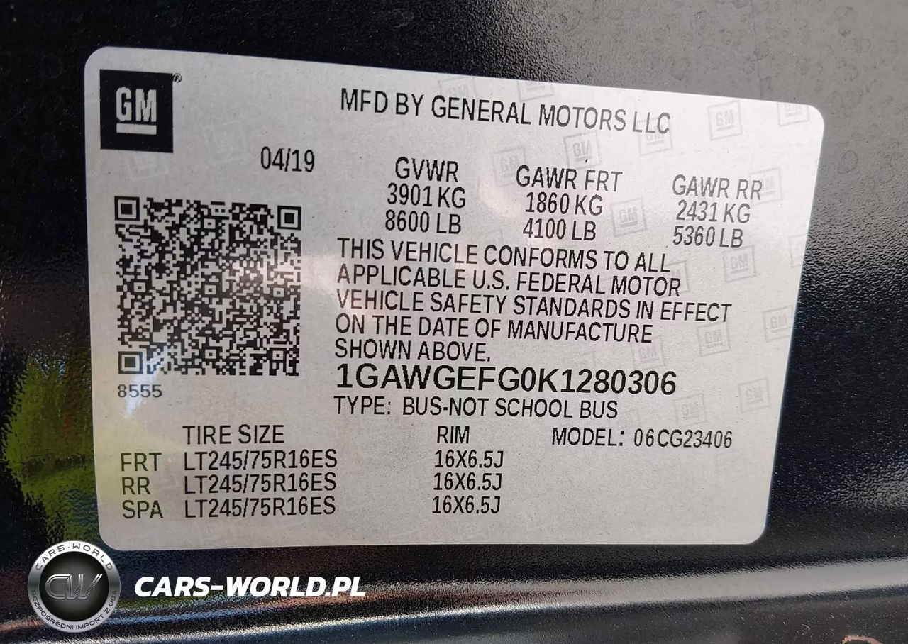 2019 Chevrolet Express 2500 Ls VIN:1GAWGEFG0K1280306 - 9