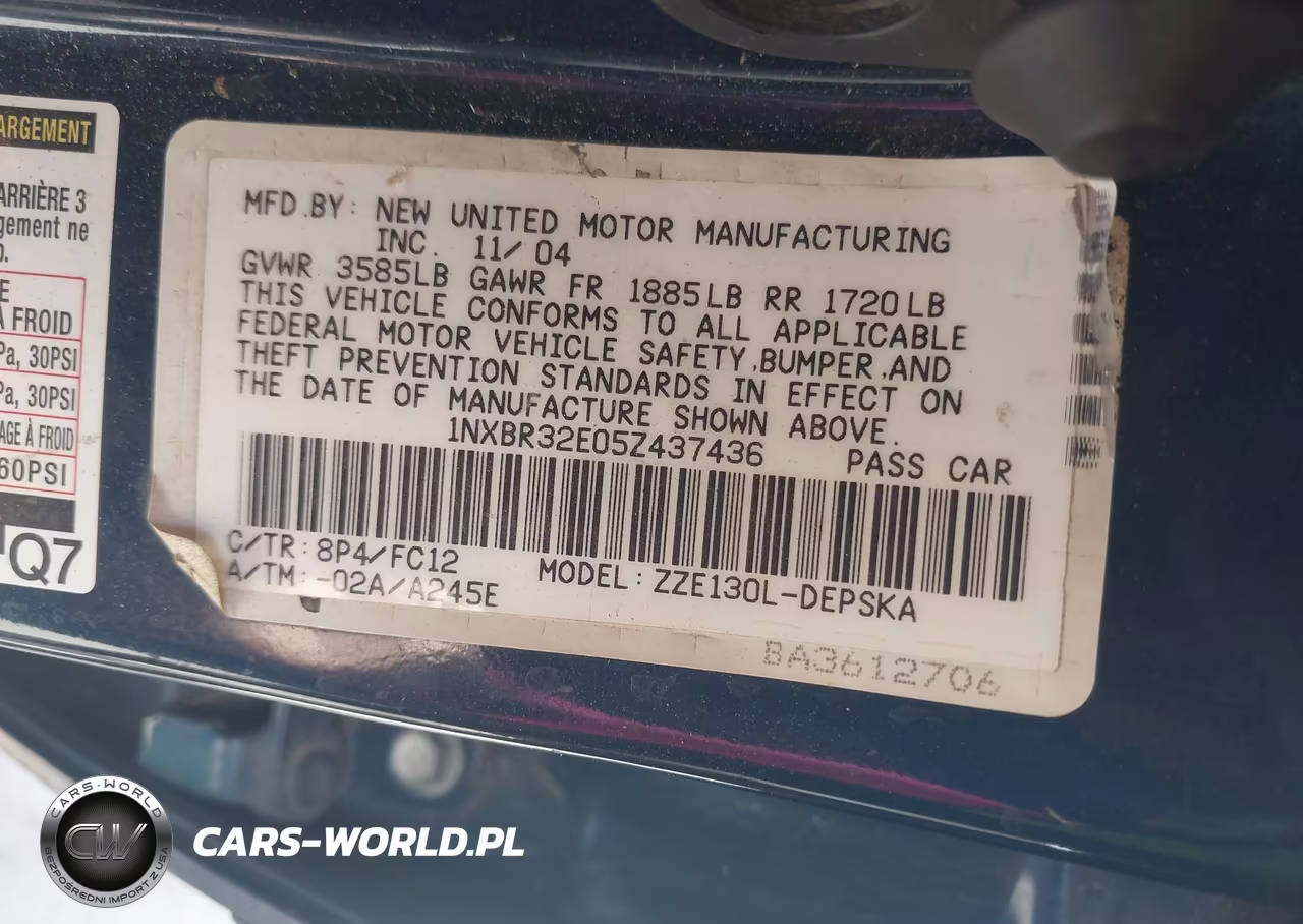2005 Toyota Corolla S VIN:1NXBR32E05Z437436 - 9