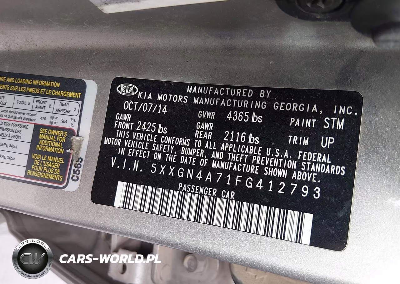 2015 Kia Optima Ex VIN:5XXGN4A71FG412793 - 9