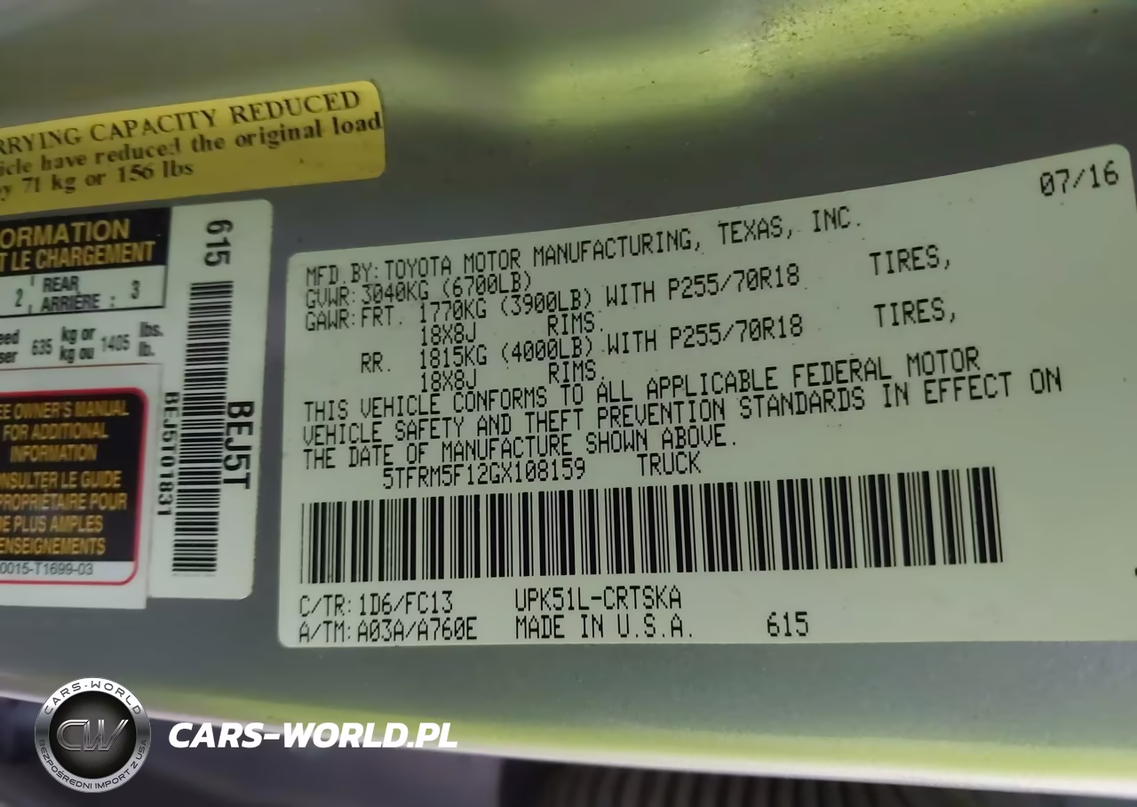 2016 Toyota Tundra Sr5 4.6L V8 VIN:5TFRM5F12GX108159 - 9