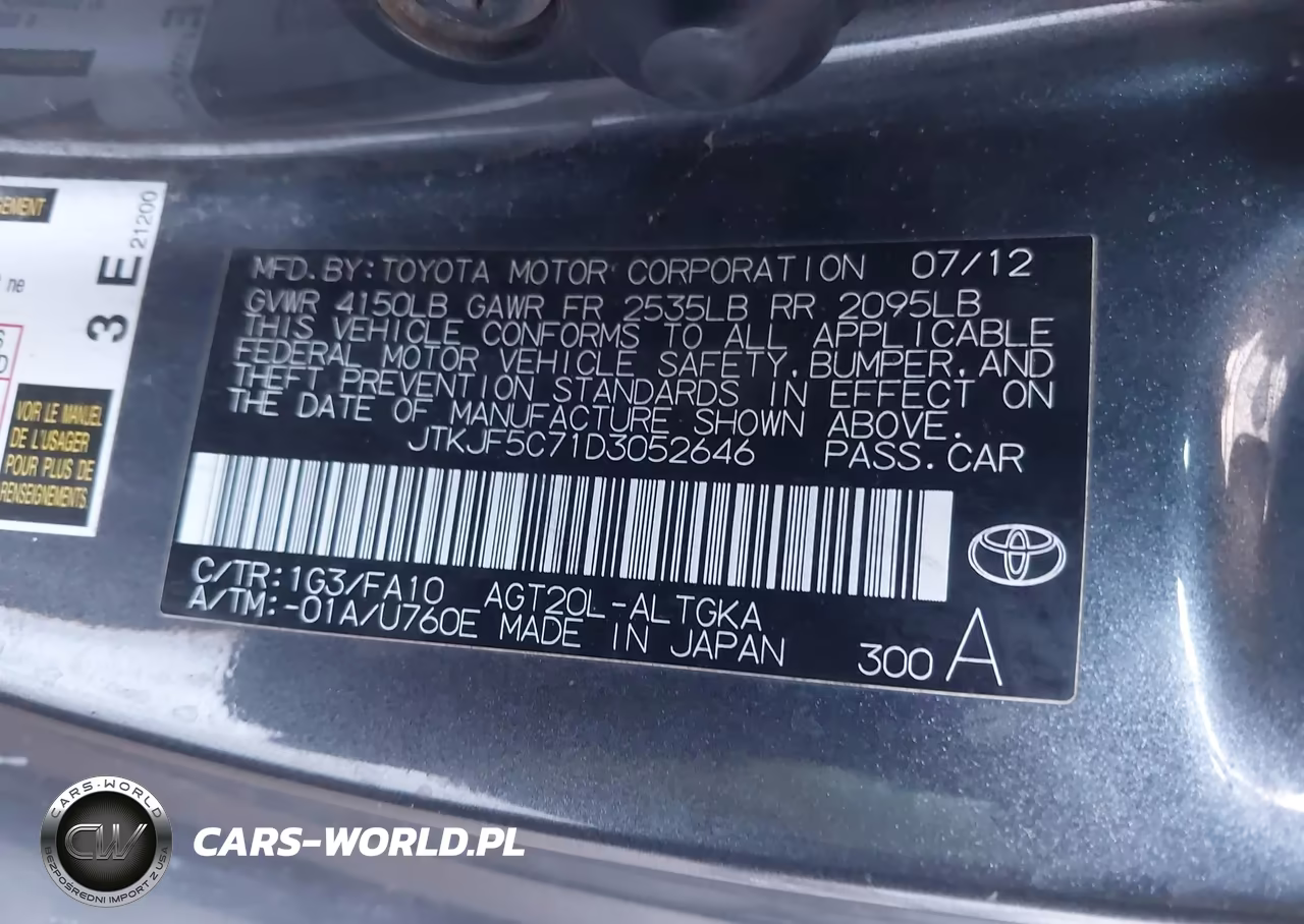2013 Scion Tc VIN:JTKJF5C71D3052646 - 9