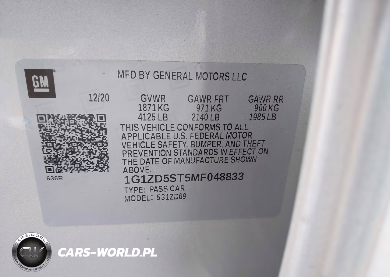 2021 Chevrolet Malibu Fwd Lt VIN:1G1ZD5ST5MF048833 - 9