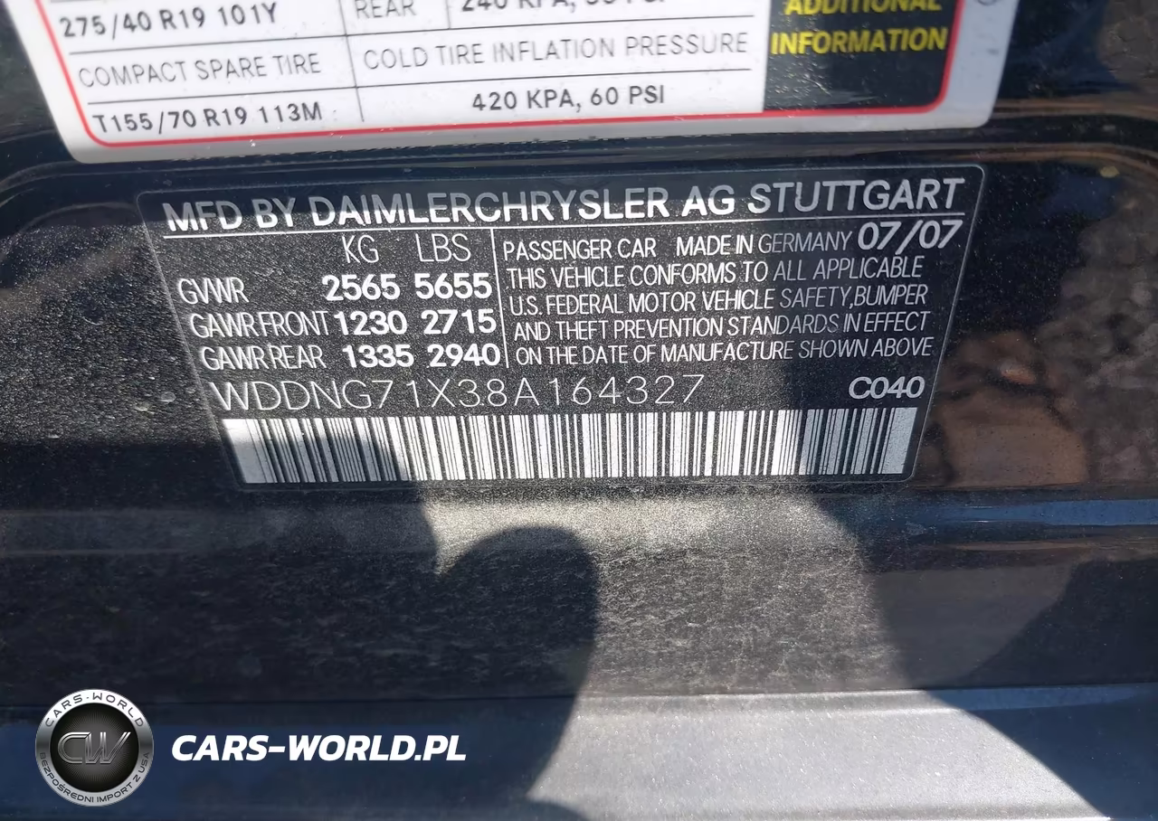 2008 Mercedes-Benz S 550 VIN:WDDNG71X38A164327 - 9