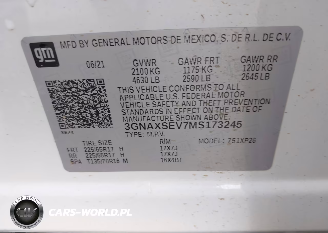 2021 Chevrolet Equinox Awd Ls VIN:3GNAXSEV7MS173245 - 9