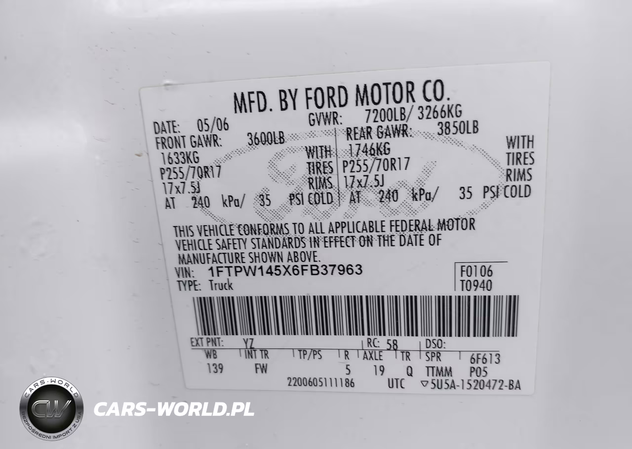 2006 Ford F-150 Fx4-Lariat-Xlt VIN:1FTPW145X6FB37963 - 9