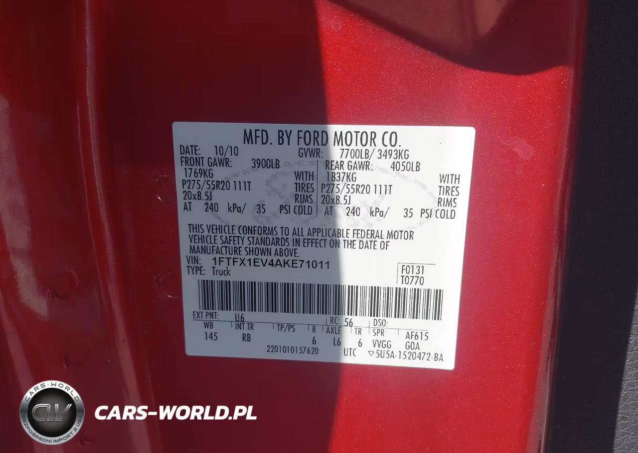 2010 Ford F-150 Fx4-Lariat-Xl-Xlt VIN:1FTFX1EV4AKE71011 - 9