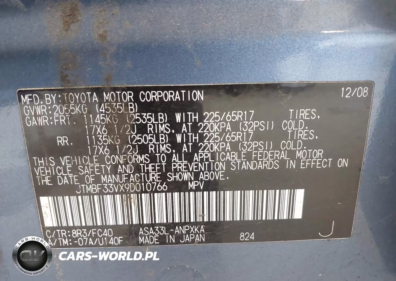 2009 Toyota Rav4 VIN:JTMBF33VX9D010766 - 9