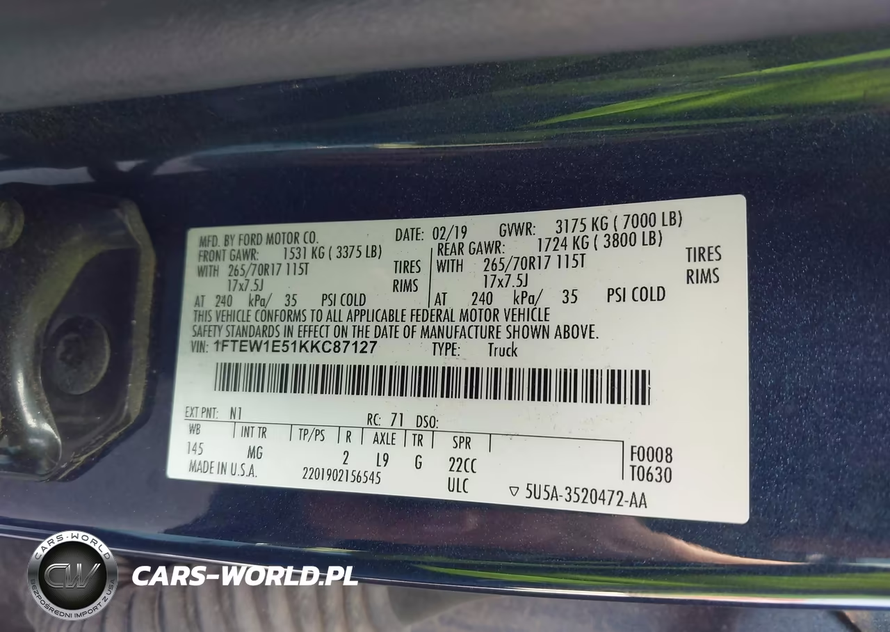 2019 Ford F-150 Xlt VIN:1FTEW1E51KKC87127 - 9