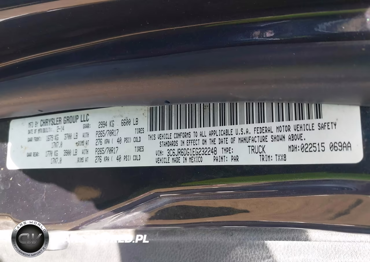 2014 Ram 1500 Tradesman VIN:3C6JR6DG1EG232248 - 9