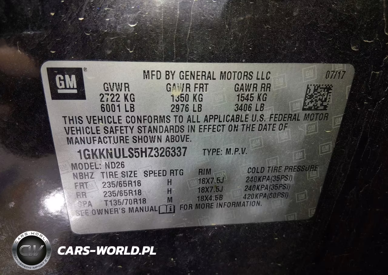 2017 GMC Acadia Slt-1 VIN:1GKKNULS5HZ326337 - 9