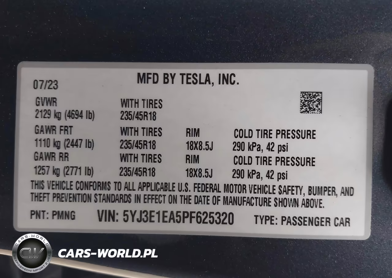 2023 Tesla Model 3 Rear-Wheel Drive VIN:5YJ3E1EA5PF625320 - 9