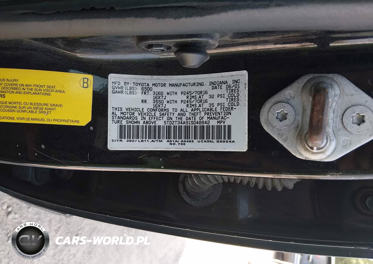 2001 Toyota Sequoia Sr5 V8 VIN:5TDZT34A91S048842 - 9