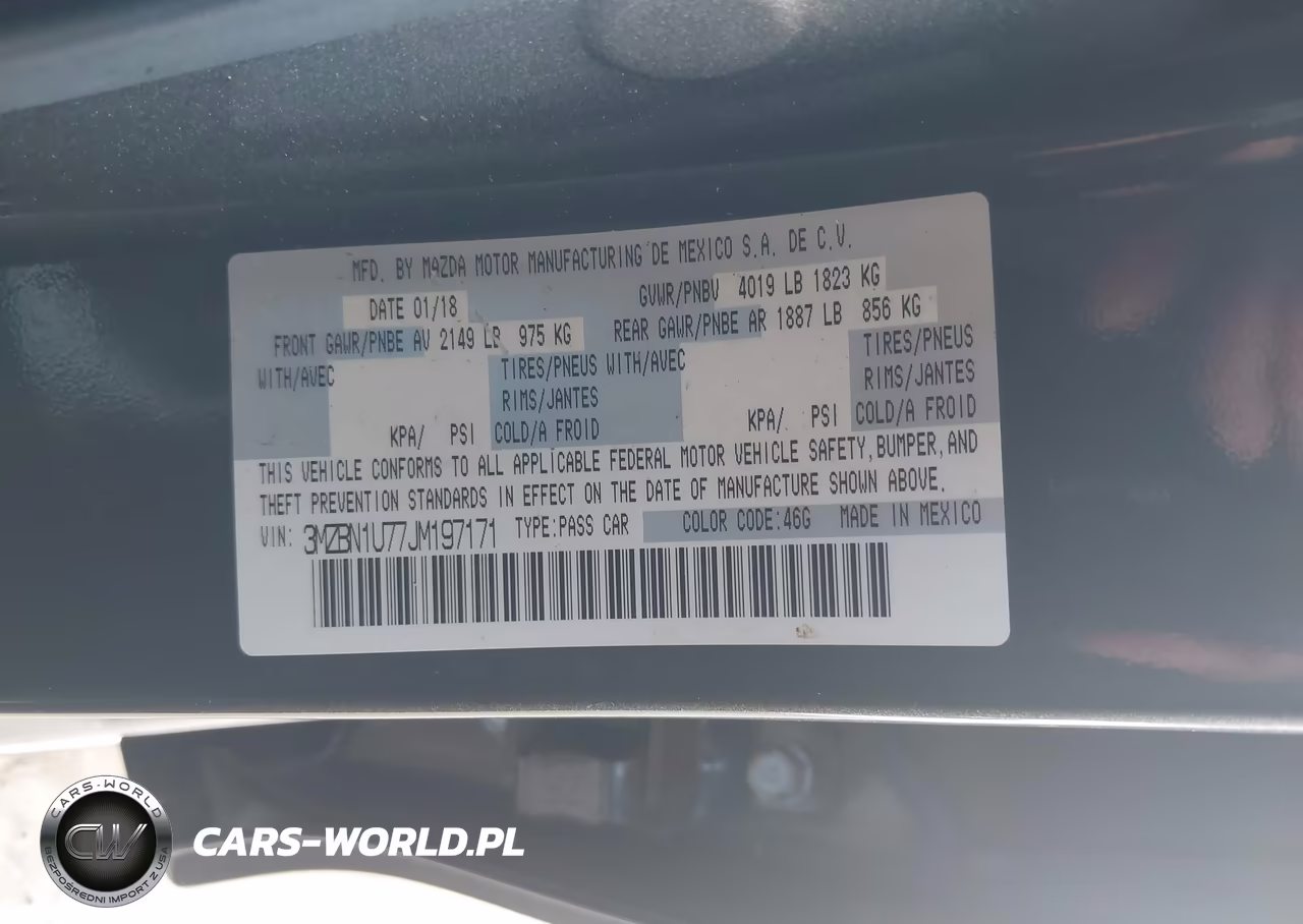 2018 Mazda Mazda3 Sport VIN:3MZBN1U77JM197171 - 9