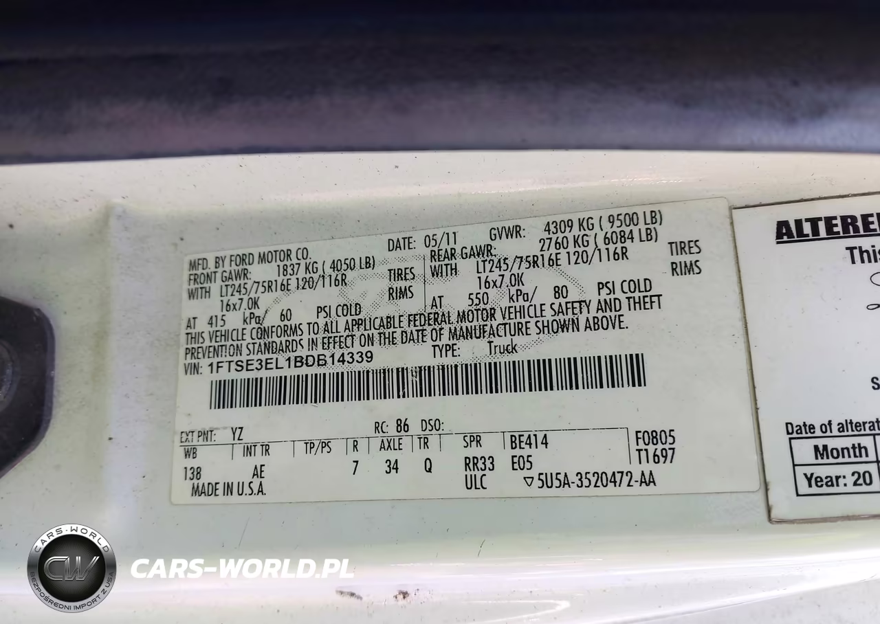 2011 Ford E-350 Super Duty Commercial VIN:1FTSE3EL1BDB14339 - 9