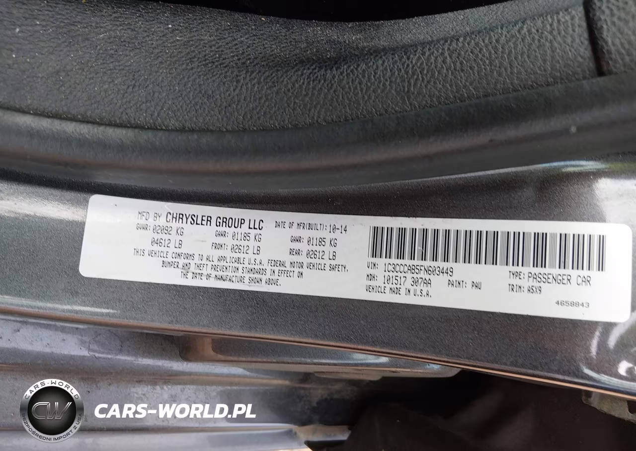 2015 Chrysler 200 Limited VIN:1C3CCCAB5FN603449 - 9