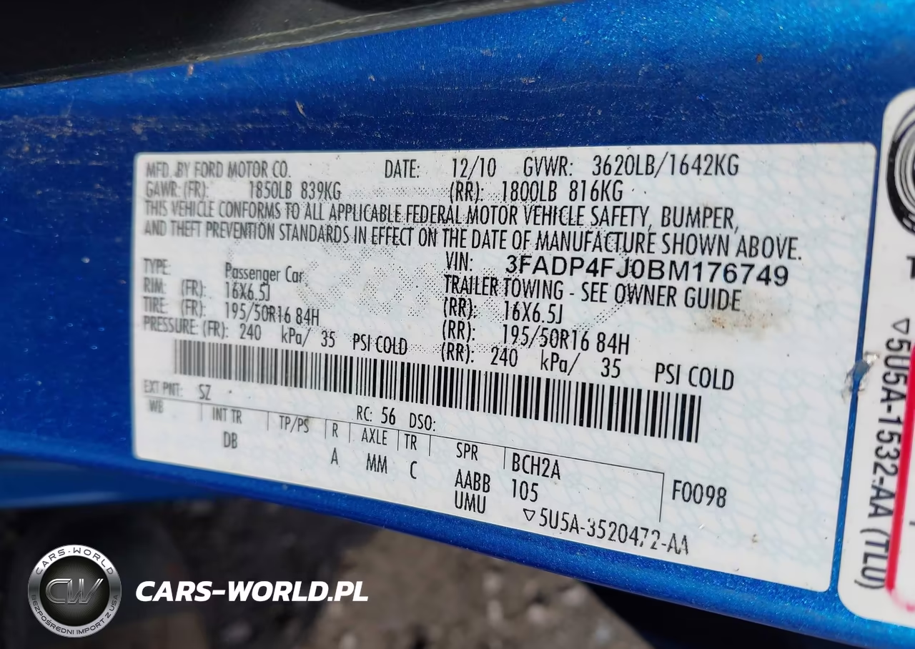 2011 Ford Fiesta Ses VIN:3FADP4FJ0BM176749 - 9