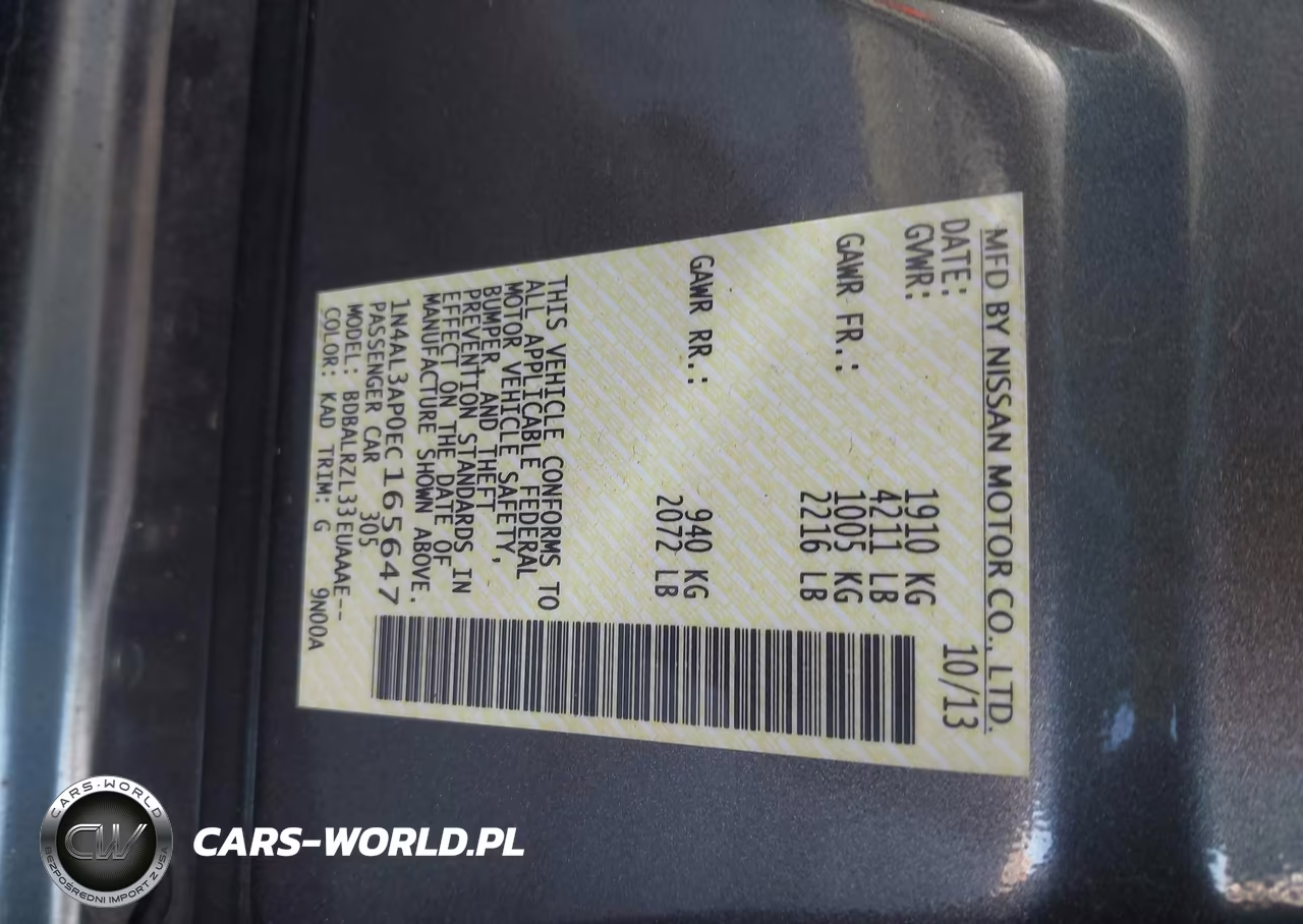 2014 Nissan Altima 2.5 S VIN:1N4AL3AP0EC165647 - 9