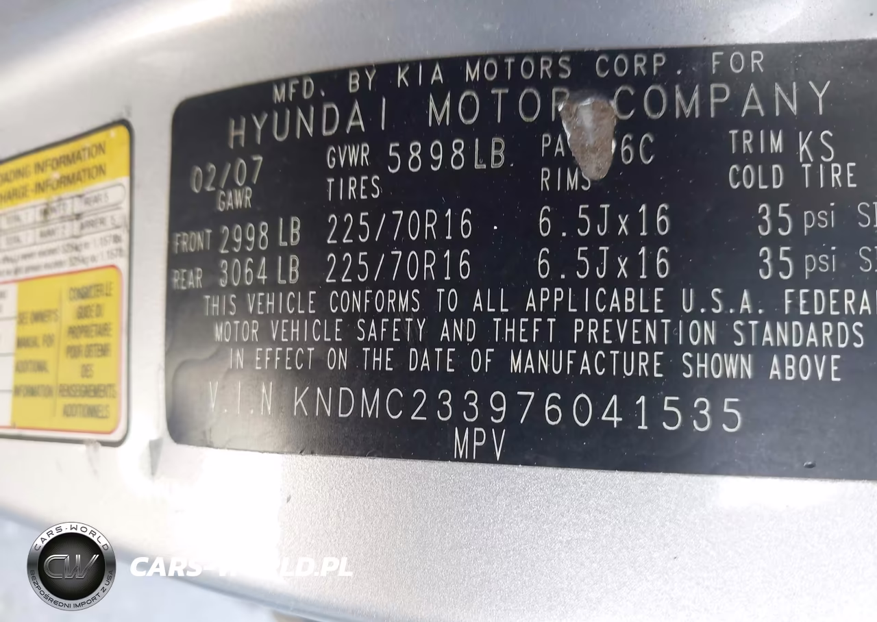 2007 Hyundai Entourage Gls-Limited-Se VIN:KNDMC233976041535 - 9