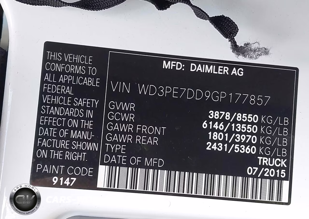 2016 Mercedes-Benz Sprinter 2500 Normal Roof VIN:WD3PE7DD9GP177857 - 9