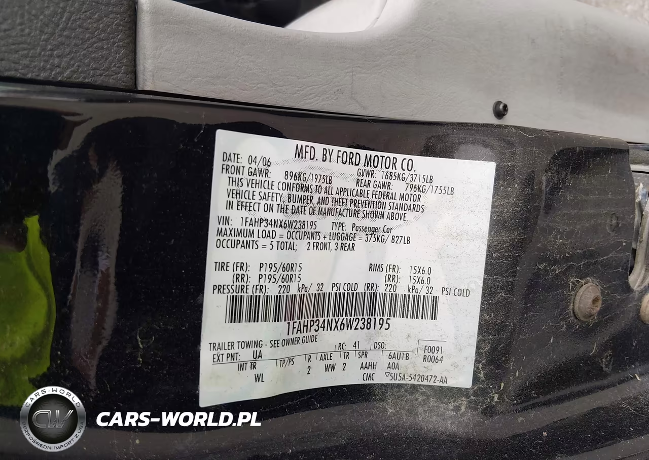 2006 Ford Focus Zx4 VIN:1FAHP34NX6W238195 - 9
