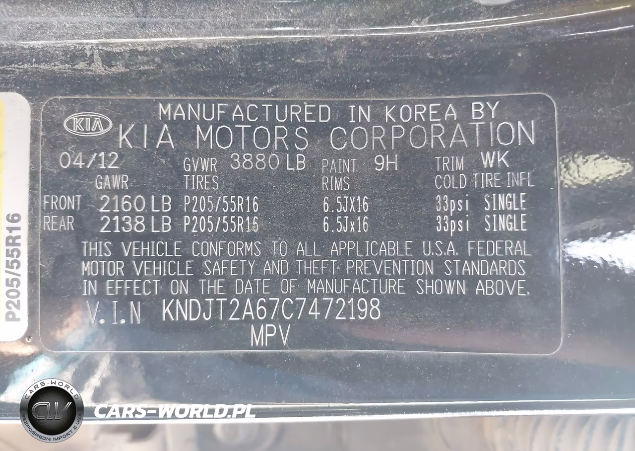 2012 Kia Soul + VIN:KNDJT2A67C7472198 - 9