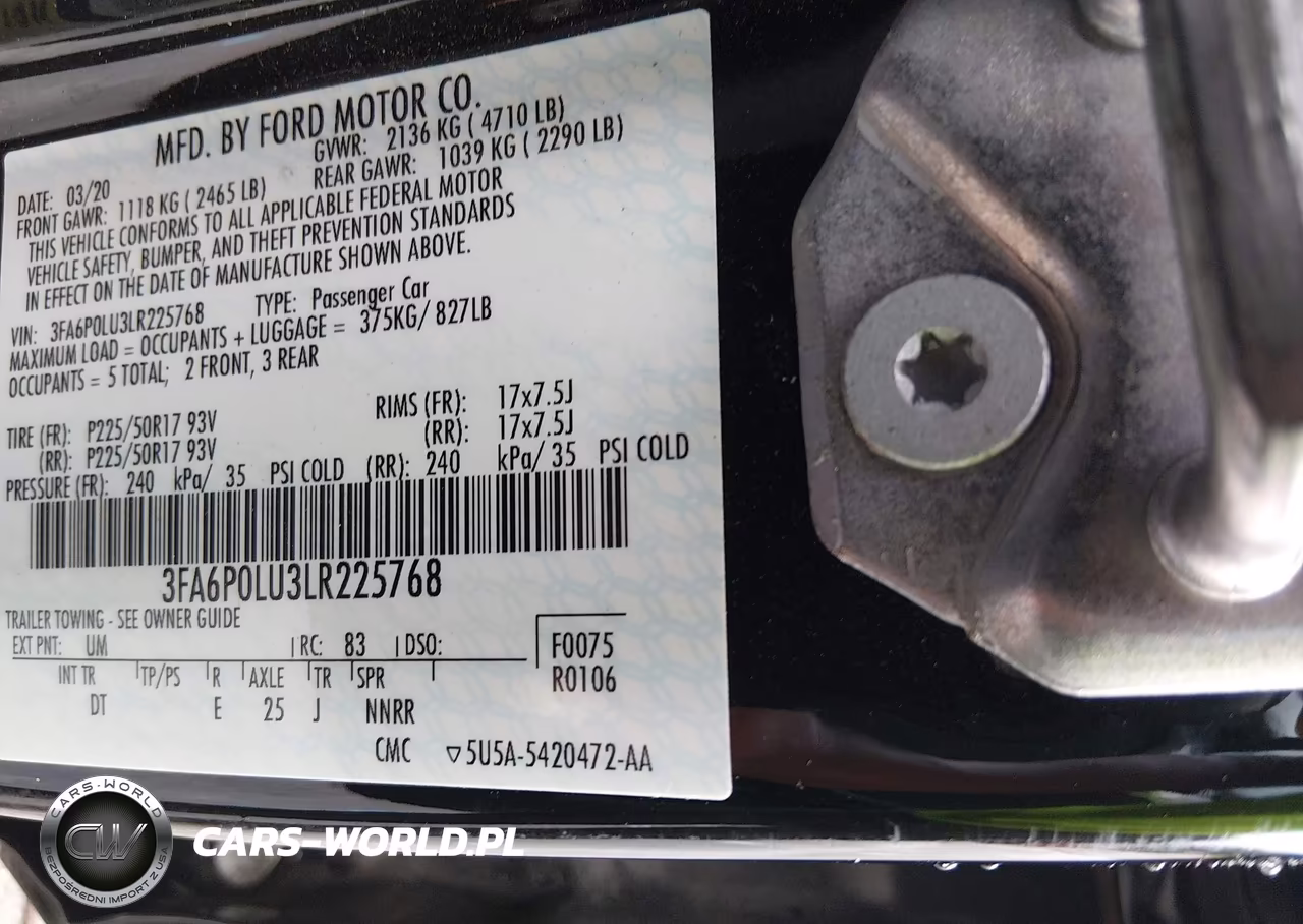 2020 Ford Fusion Hybrid Se VIN:3FA6P0LU3LR225768 - 9