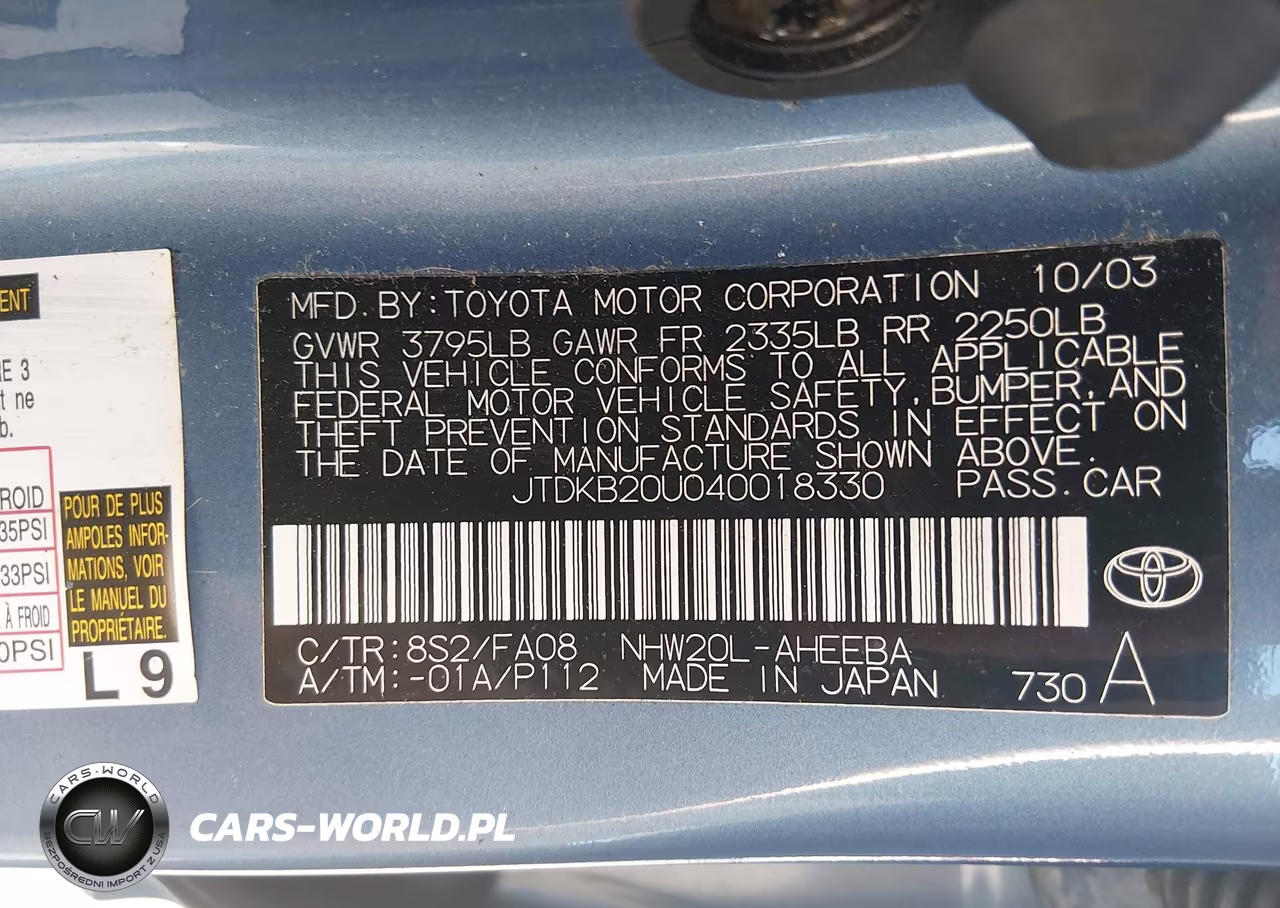 2004 Toyota Prius VIN:JTDKB20U040018330 - 9